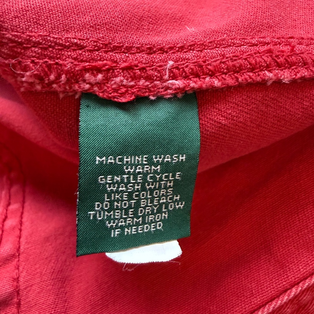 Ralph Lauren Red Denim Jacket Large Trucker Button Front Cotton Jean Jacket XL - Picture 9 of 11